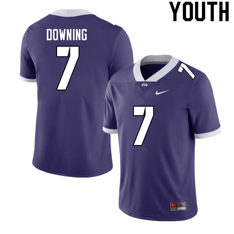 Youth #7 Matthew Downing TCU Horned Frogs College Football Jerseys Sale-Purple